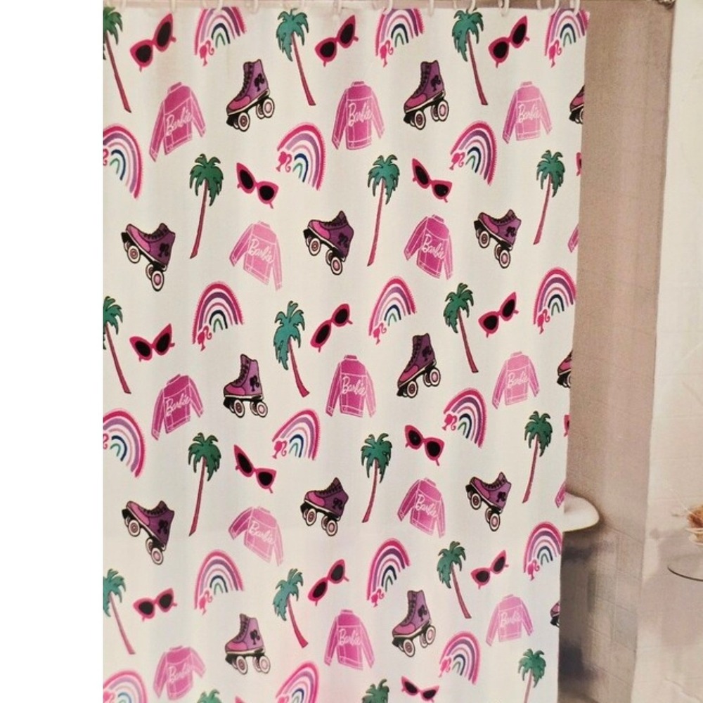 Barbie Malibu Barbie Logo Heavy Duty Fabric Shower Curtain